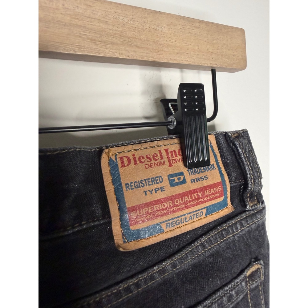 Diesel Jeans Mens 27x32 Faded Black Straight Leg Made in Italy Designer - Picture 10 of 10